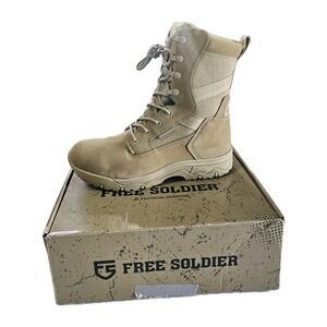 FREE SOLDIER Men's Military Tactical Waterproof Boots Beige Size 10.5 With Box